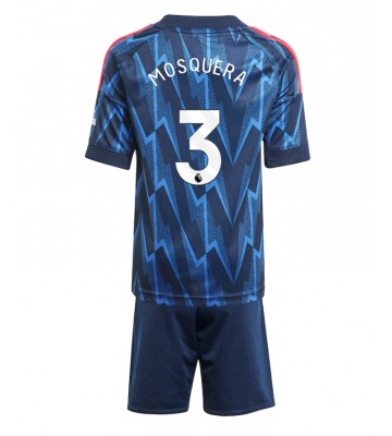 Arsenal Cristhian Mosquera #3 Udebanetrøje Børn 2025-26 Kortærmet (+ Korte bukser)